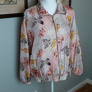 Vintage romantic silk bomber jacket